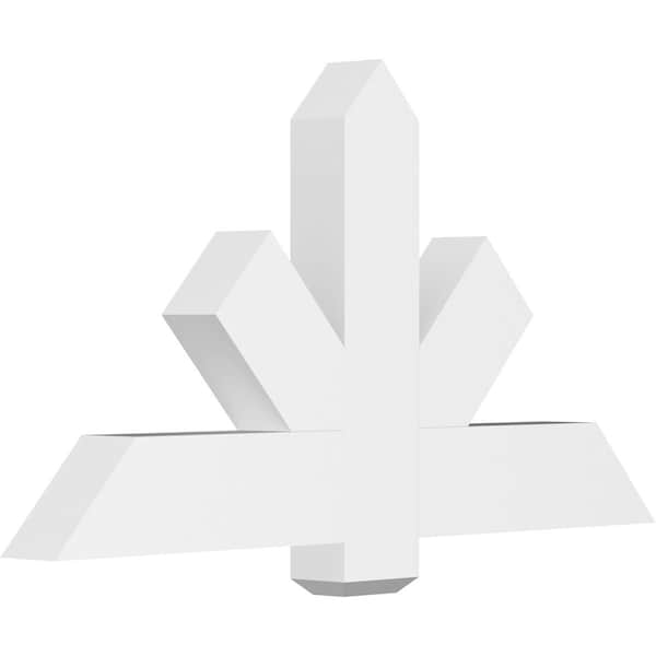 Ekena Millwork Kennewick Architectural Grade PVC Gable Bracket, 48"W x 26"H x 4"D x 6"F, 13/12 Pitch GBP048X26X0406KEN00 - main